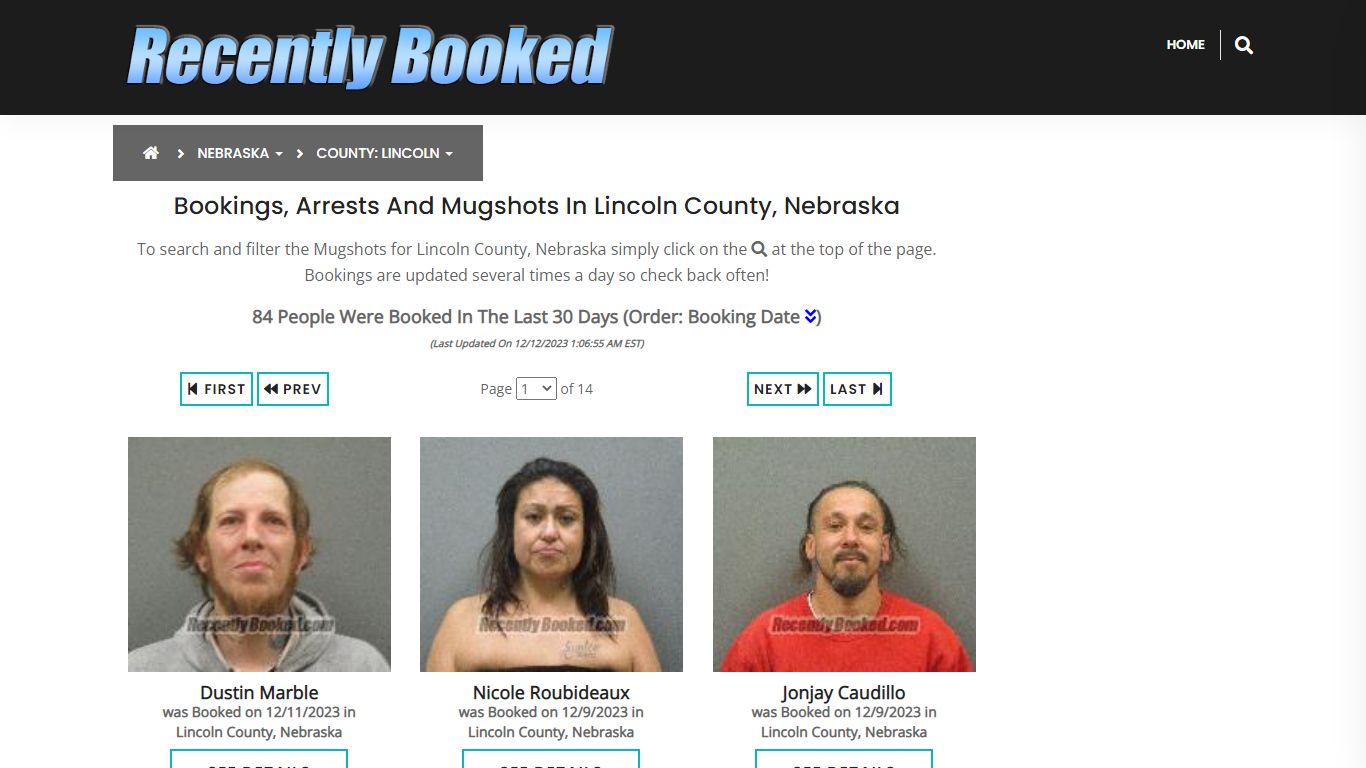 Bookings, Arrests and Mugshots in Lincoln County, Nebraska
